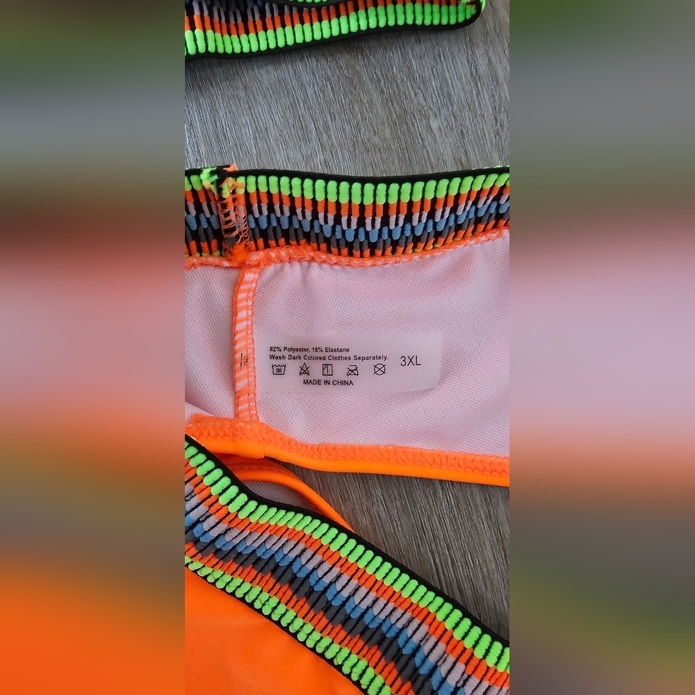 3XL Neon Orange 2-Piece Bikini Set - Picture 6 of 6